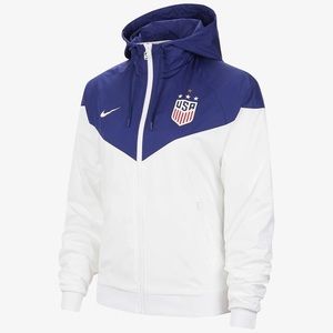 Nike USA White and Navy Hooded Windbreaker Jacket